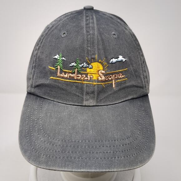 Lumber Scape Slideback Hat Gray One Size Embroidered Port & Company - Picture 2 of 9